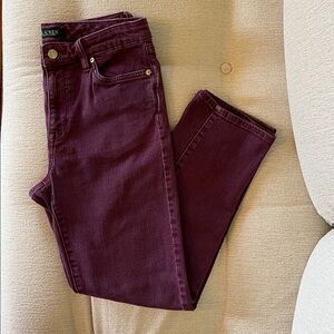 Lauren Ralph Lauren Deep Purple Denim Pants  Size 8
